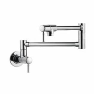Hansgrohe 04218000 Pot Filler, Talis C, Residential, 2.5 gpm Flow Rate, 180 deg Swivel Spout, Polished Chrome, 2 Handles
