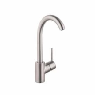 Hansgrohe 04870800 Talis S Kitchen Faucet, Residential, 1.5 gpm Flow Rate, 150 deg High-Arc Swivel Spout, Steel Optic, 1 Handles