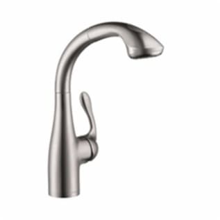 Hansgrohe 06461860 Allegro E Pull-Out Kitchen Faucet, Commercial, 1.75 gpm Flow Rate, Semi-Arc Swivel Spout, Steel Optik, 1 Handles, 1 Faucet Holes, Domestic