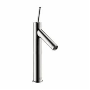 AXOR 10123001 Starck Medium Bathroom Faucet, Commercial, 1.5 gpm Flow Rate, 6-1/2 in H Spout, 1 Handles, 1 Faucet Holes, Polished Chrome, Function: Traditional