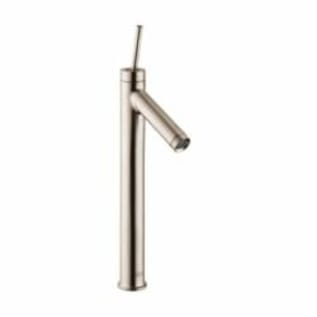 AXOR 10129821 Starck Tall Bathroom Faucet, Commercial, 1.2 gpm Flow Rate, 9-7/8 in H Spout, 1 Handles, 1 Faucet Holes, Brushed Nickel, Function: Traditional