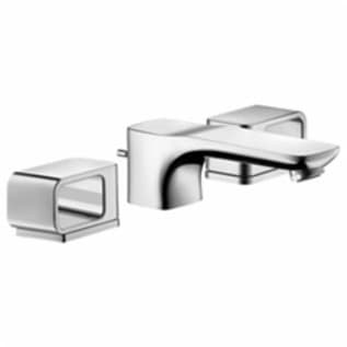 AXOR 11041001 Widespread Faucet, Urquiola, Commercial, 1.2 gpm Flow Rate, 1-3/4 in H Spout, 8 in Center, Polished Chrome, 2 Handles, Pop-Up Drain, Import