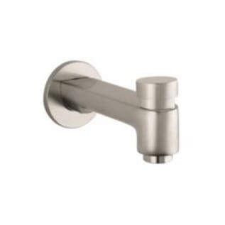 Hansgrohe 14414821 S Tub Spout With Diverter, 5-7/8 in L x 1-3/8 in H, Solid Brass, Brushed Nickel