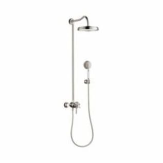 AXOR 16570831 Shower Pipe, Montreux, 10 in Dia 1 Shower Head, 2.5 gpm, Rain Spray, Polished Nickel