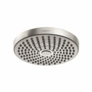 Hansgrohe 26523821 Croma Select S 180 2-Jet Shower Head, 2 gpm Flow Rate, 2 Sprays, Wall Mount, 7-3/8 in Dia x 3-3/8 in H Head