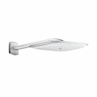 Hansgrohe 27437401 PuraVida 400 AIR 1-Jet Shower Head With Showerarm, PuraVida 400 AIR, 2.5 gpm Flow Rate, 1 Sprays, Wall Mount, 10-1/4 in Head