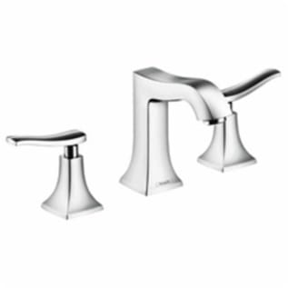 Hansgrohe 31073001 Widespread Bathroom Faucet, Metris C, Commercial, 1.2 gpm Flow Rate, 4 in H Spout, 8 in Center, Polished Chrome, 2 Handles, Pop-Up Drain, Import