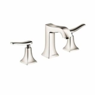 Hansgrohe 31073831 Widespread Bathroom Faucet, Metris C, Commercial, 1.5 gpm Flow Rate, 4 in H Spout, 8 in Center, Polished Nickel, 2 Handles, Pop-Up Drain, Import