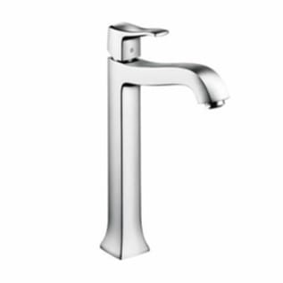 Hansgrohe 31078001 Metris C Tall Bathroom Faucet, Commercial, 1.2 gpm Flow Rate, 9-3/4 in H Spout, 1 Handles, Pop-Up Drain, 1 Faucet Holes, Polished Chrome, Function: Traditional