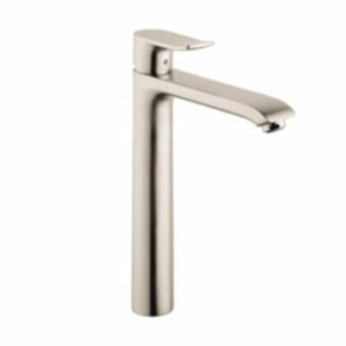 Hansgrohe 31082821 Metris 260 High Riser Bathroom Faucet, Commercial, 1.5 gpm Flow Rate, 10 in H Spout, 1 Handles, Pop-Up Drain, 1 Faucet Holes, Brushed Nickel, Function: Traditional