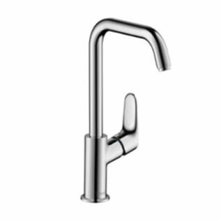 Hansgrohe 31609001 Focus 240 Tall Bathroom Faucet, Commercial, 1.5 gpm Flow Rate, 9-1/4 in H Spout, 1 Handles, Pop-Up Drain, 1 Faucet Holes, Polished Chrome, Function: Traditional