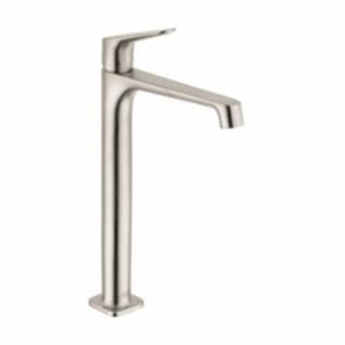 AXOR 34120821 Citterio M Tall Bathroom Faucet, Commercial, 1.2 gpm Flow Rate, 9-7/8 in H Spout, 1 Handles, Pop-Up Drain, 1 Faucet Holes, Brushed Nickel, Function: Traditional