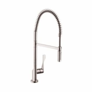 AXOR 39840801 Citterio Semi-Pro Kitchen Faucet, 1.75 gpm Flow Rate, Steel Optik, 1 Handles, 1 Faucet Holes, Function: Traditional, Residential
