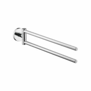 Hansgrohe 40512000 Wall Mount Dual Towel Bar, Logis, 2 in OAD x 2-5/8 in OAH, Brass, Polished Chrome