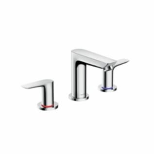 Hansgrohe 71733001 Widespread Basin Mixer, Talis E 150, 1.2 gpm Flow Rate, 4-1/8 in H Spout, 8 in Center, Polished Chrome, 2 Handles, Pop-Up Drain