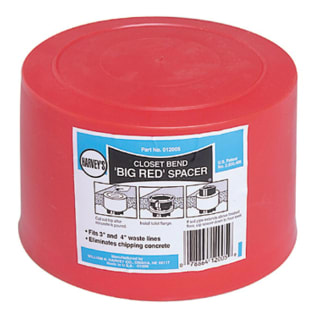 Harvey® 012005 Big Closet Bend Spacer, For Use With 3 or 4 in Waste Lines, 10 in, Plastic, Red, Domestic