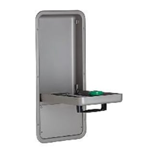 Haws® AXION® 7656WCC Barrier Free MSR Eye/Face Wash With Drain Pan, Recessed/Wall Mount, Pull-Down Operation, ANSI Z358.1