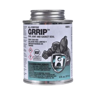 Hercules® Grrip™ 15515 All Purpose Pipe Joint and Gasket Sealant, 0.5 pt Screw Cap Can with Brush, Black