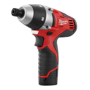 Milwaukee® M12™ 2455-22 Compact Lightweight Cordless Driver Kit, 1/4 in Chuck, 12 VDC, 750 rpm No-Load, 7-1/2 in OAL, Li-Ion Battery