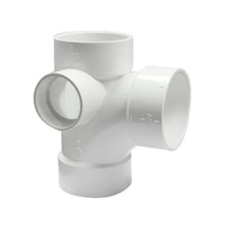 3"X3"X3"X2" PVC DWV SAN TEE WITH LEFT SIDE INLET