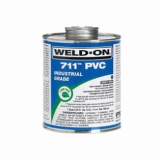 Weld-On® 711™ 10121 Heavy Body Low VOC Medium Setting Solvent Cement With Applicator Cap, 1 pt Container, Gray