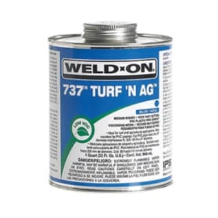 Weld-On® 737™ Turf N Ag™ 10988 Low VOC Medium Body Solvent Cement With Screw-on Cap, 1 gal Container, Blue