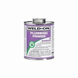 Weld-On® 14028 Low VOC Plumbing Primer With Applicator Cap, For Use With All Types, Classes and Schedules of PVC and CPVC Pipe and Fittings, Purple, 1/4 pt Container