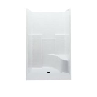 Aquatic 1483STTR-WH Everyday 1-Piece Shower Stall, 48 in L x 34-7/8 in W x 76 in H, AcrylXâ„¢ Acrylic, Gel-Coated/White, Domestic