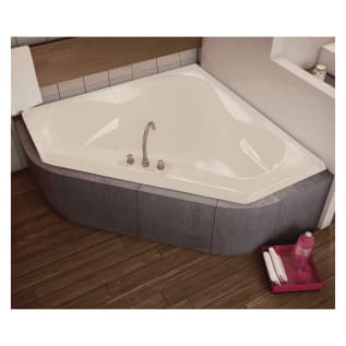 MAAX® 100053-000-001-000 Bathtub With Armrest, Tryst™, Soaking, 59-1/4 in L x 59-1/4 in W, Center Drain, White, Domestic