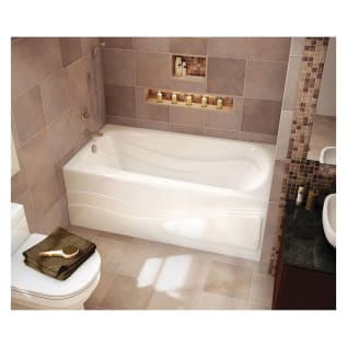MAAX® 102204-000-001-001 Tenderness™ 7236 Bathtub With Armrest, Chromatherapy, Rectangle Shape, 72 in L x 36 in W, Left Drain, White, Domestic