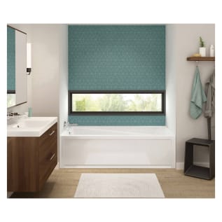 MAAX® 106226-000-001-102 Exhibit 7232 IFS AFR Bathtub With Armrest, Soaking, Rectangle Shape, 71-7/8 in L x 32 in W, Left Drain, White, Domestic