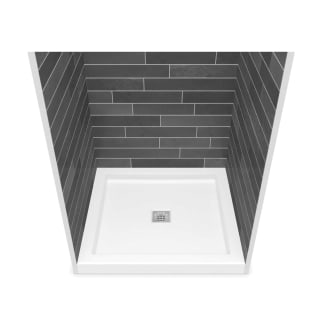 MAAX® 420000-501-001-100 Professional 420000-501 Square Single Threshold Alcove Shower Base, B3 SQUARE 3636, White, Center Drain, 35-7/8 in L x 35-7/8 in W x 4 in D, Domestic
