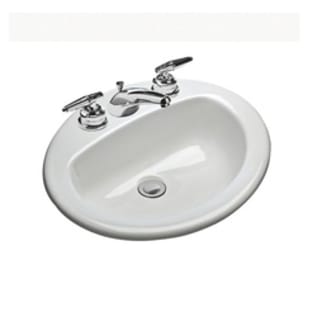 Mansfield® 237-4 WH Self-Rimming Lavatory With Consealed Front Overflow, MS Oval, Oval Shape, 4 in Faucet Hole Spacing, 20-1/2 in W x 17 in D x 8 in H, Drop-In Mount, Vitreous China, White, Domestic