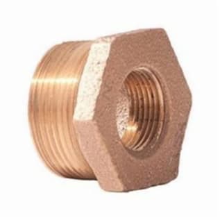 Merit Brass X114-1204 Hex Head Pipe Bushing, 3/4 x 1/4 in Nominal, MNPT x FNPT End Style, 125 lb, Brass, Import