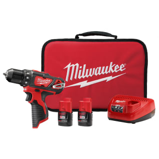 Milwaukee® M12™ 2407-22 Compact Lightweight Cordless Drill/Driver Kit, 3/8 in Chuck, 12 VDC, 0 to 400/0 to 1500 rpm No-Load, 7-3/8 in OAL, Li-Ion Battery