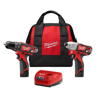 Milwaukee® M12™ 2497-22 2-Tool Cordless Combination Kit, Tools: Hammer Drill/Driver, Impact Driver and Reciprocating Saw, 12 VDC, 1.5 Ah Lithium-Ion, Keyed Blade