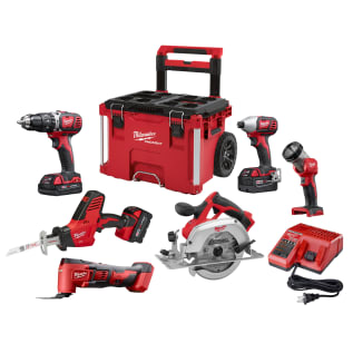 Milwaukee® M18™ PACKOUT™ 2697-26PO 6-Tool Keyless Cordless Combination Kit, 18 VDC, 1.5/3 Ah Li-Ion Battery