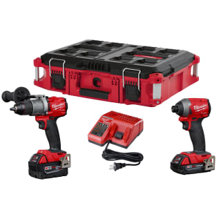 Milwaukee® M18 FUEL™ 2997-22CXPO 2-Tool Compact Cordless Combination Kit, Tools: Hammer Drill, 18 VDC, Lithium-Ion Li-Ion Battery
