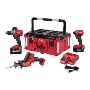Milwaukee® M18™ 2997-23PO 3-Tool Compact Cordless Combination Kit, Tools: Impact Driver/Reciprocating Saw, 18 VDC, Lithium-Ion Li-Ion Battery