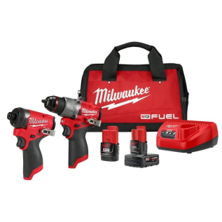 Milwaukee® 3497-22 M12 2-Tool Combination Kit, Tools: Hammer Drill, Impact Driver, 12 VDC, 2.0, 4.0 Ah Battery Li-Ion Battery