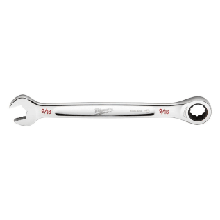 Milwaukee® 45-96-9218 Ratcheting Standard Length Combination Wrench, 9/16 in Wrench, 12 Points, 7.8 in OAL, Steel
