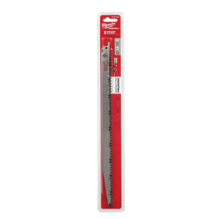 Milwaukee® SAWZALL® 48-00-1303 Tapered Back Reciprocating Saw Blade, 12 in L x 3/4 in W, 5 TPI, Steel Body, Universal/Toothed Edge Tang