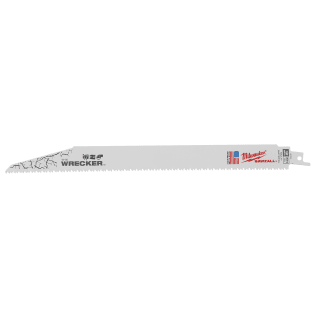 Milwaukee® SAWZALL® The Wrecker™ 48-00-5711 Demolition Straight Back Reciprocating Saw Blade, 12 in L x 1 in W, 8 TPI, Bi-Metal Body, Universal/Toothed Edge Tang
