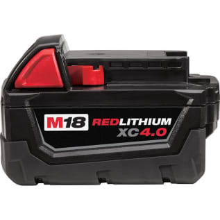 Milwaukee® M18™ REDLITHIUM™ 48-11-1840 Rechargeable Cordless Battery Pack, 4 Ah Li-Ion Battery, 18 VDC Charge, For Use With M18™ Cordless Power Tool