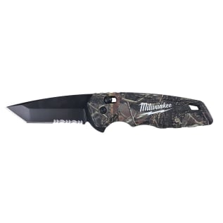 Milwaukee® FASTBACK™ 48-22-1535 Spring Assisted Folding Knife, Stainless Steel Tanto Blade, Serrated Edge, Slide-Lock Opening