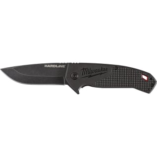 Milwaukee® HARDLINE™ 48-22-1994 Lockable Blade Folding Pocket Knife, D2 Steel Drop Point Smooth Blade, 3 in L Blade, Stainless Steel Grip