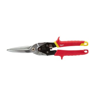 Milwaukee® 48-22-4537 Aviation Snip, 18 ga Cold Rolled Steel/22 ga Stainless Steel Cutting, 6-1/2 in L of Cut, Long Cutting Straight Snip, Steel Blade