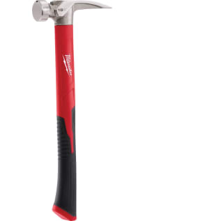 Milwaukee® 48-22-9316 Framing Hammer, 15-1/4 in OAL, Smooth Face, 19 oz Steel Head, Asymmetrical Anti-Ring Straight Claw, Fiberglass/Poly Handle