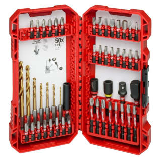 Milwaukee® SHOCKWAVE™ Impact Duty™ 48-32-4013 Magnetic Screwdriver Bit Set, 50 Pieces, 1/4 in Hex Shank, Steel