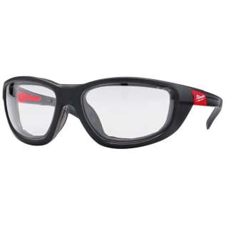 Milwaukee® 48-73-2041 High Performance Safety Glasses With Gasket, Anti-Fog/Anti-Scratch/Impact-Resistant, Clear Lens, Full-Frame Frame, Black, Plastic/Foam Lined Frame, Polycarbonate Lens, ANSI Z87.1+